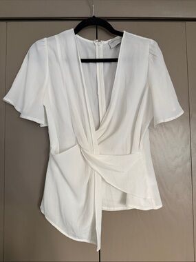 Modern Citizen White Surplice Tie-Front Blouse